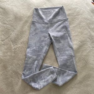 NEVER WORN Grayish-white Lululemon Camo Leggings